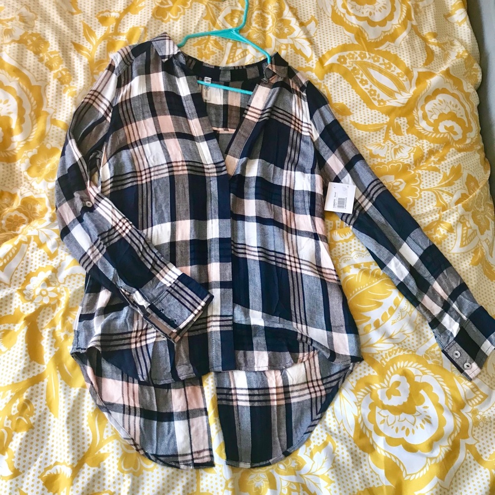 Daisy Shoppe plaid button down shirt
